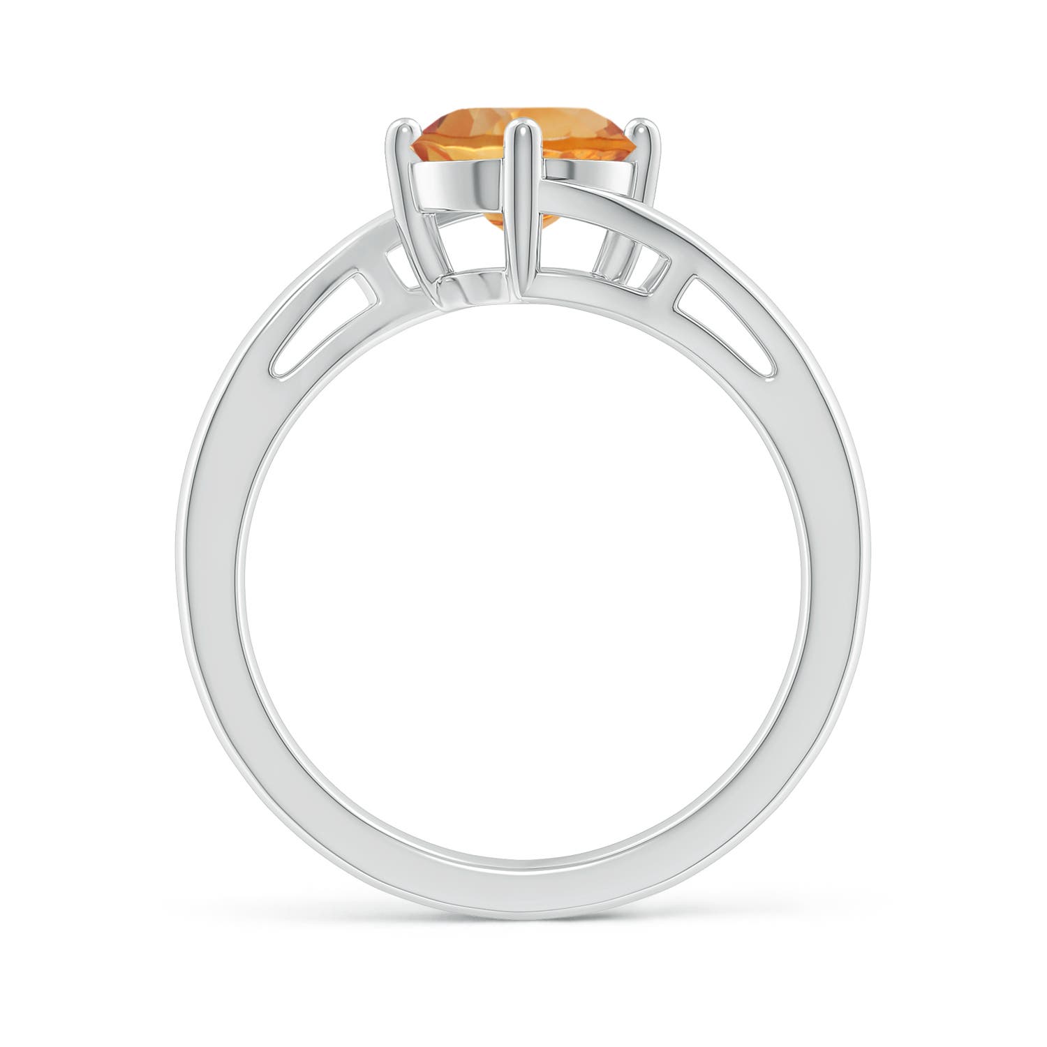 AA - Citrine / 1.25 CT / 14 KT White Gold