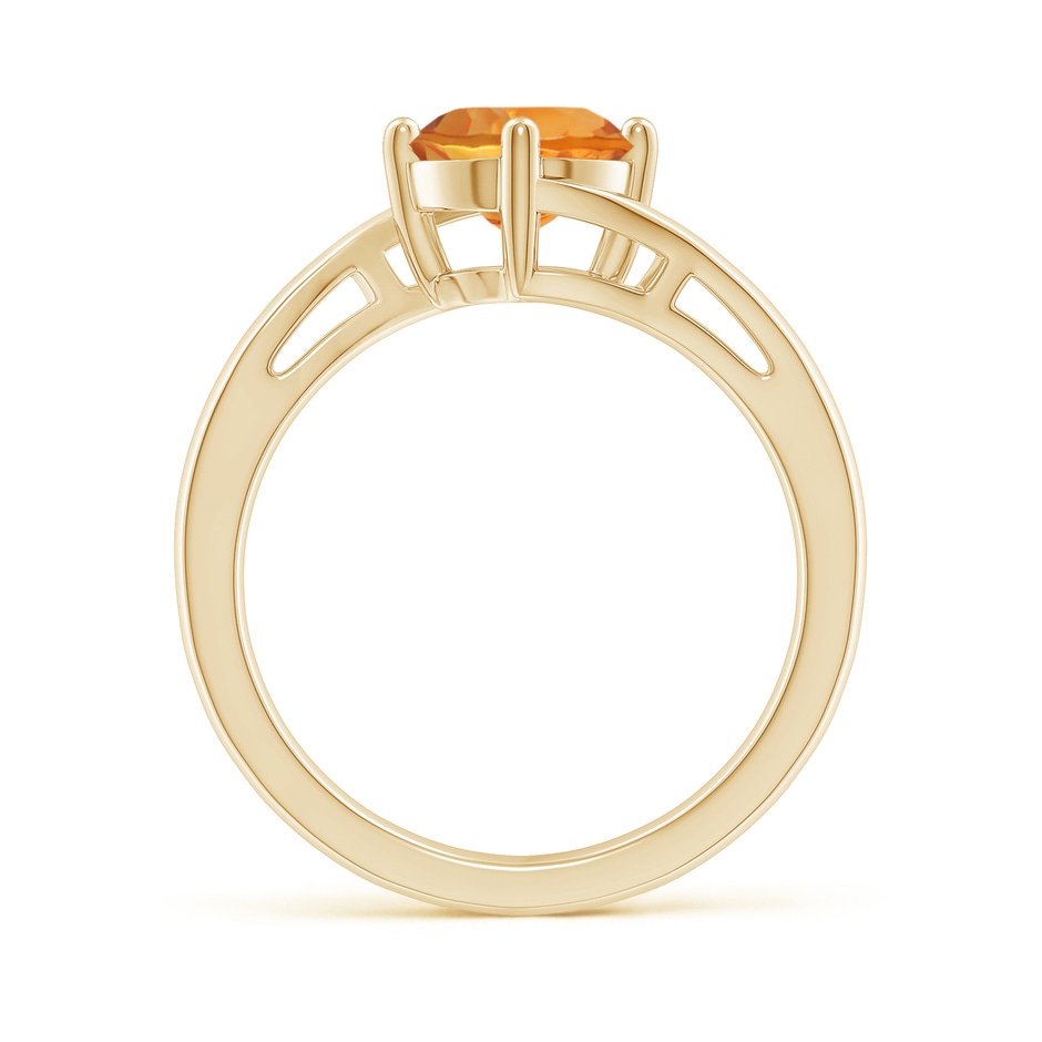 7mm AAA Classic Round Citrine Solitaire Bypass Ring in Yellow Gold side-1