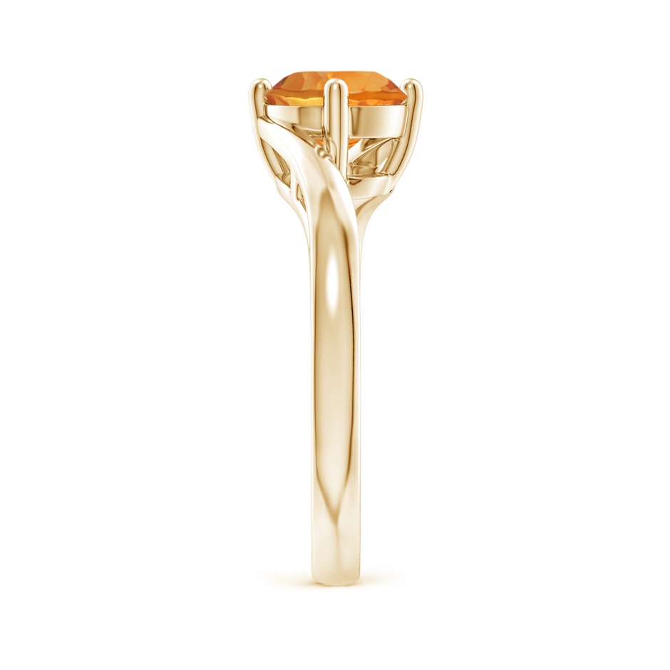 7mm AAA Classic Round Citrine Solitaire Bypass Ring in Yellow Gold side-2