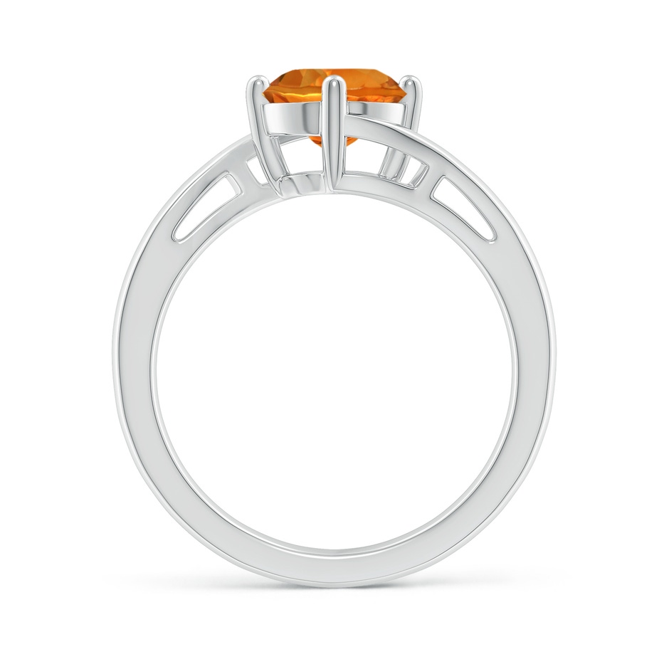 7mm AAAA Classic Round Citrine Solitaire Bypass Ring in P950 Platinum side-1