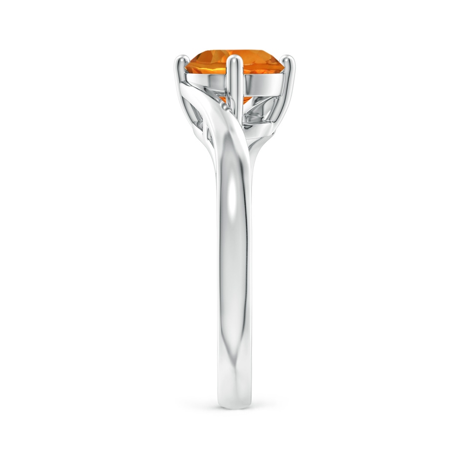 7mm AAAA Classic Round Citrine Solitaire Bypass Ring in P950 Platinum side-2