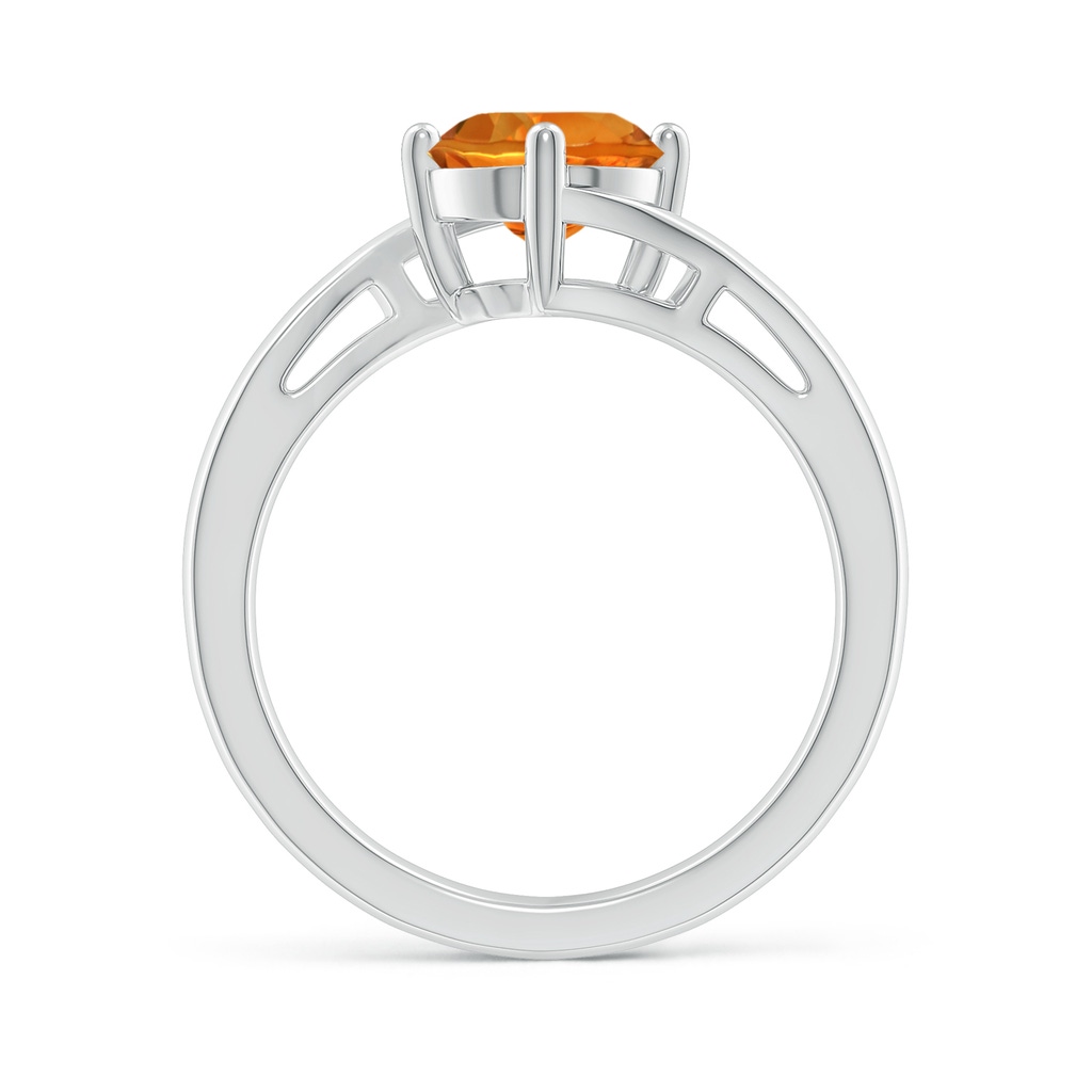 7mm AAAA Classic Round Citrine Solitaire Bypass Ring in White Gold - side_1
