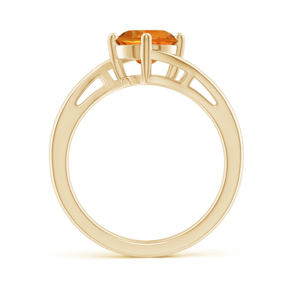 7mm AAAA Classic Round Citrine Solitaire Bypass Ring in Yellow Gold side-1