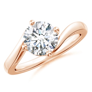 7.4mm GVS2 Classic Round Diamond Solitaire Bypass Ring in Rose Gold