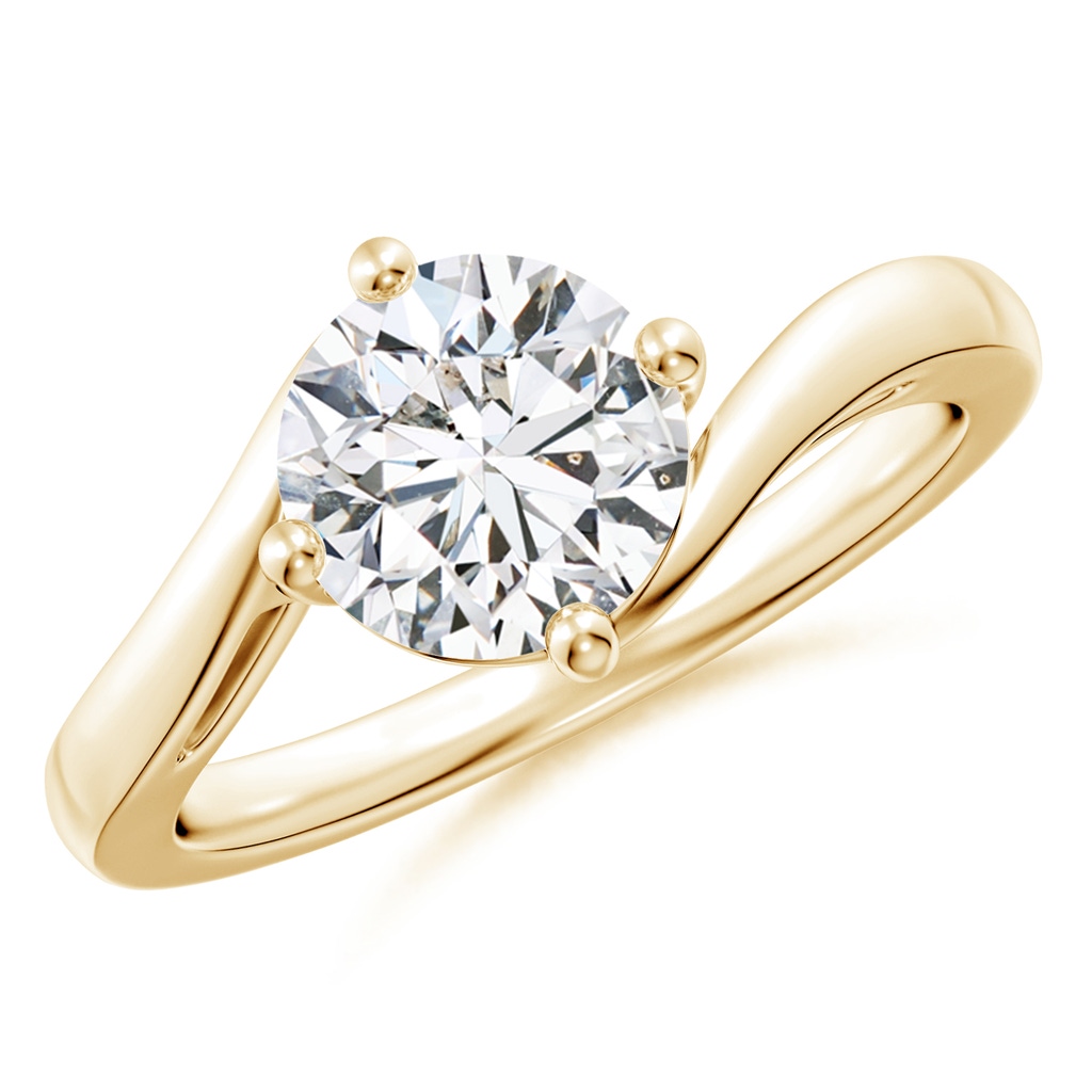 7.4mm HSI2 Classic Round Diamond Solitaire Bypass Ring in Yellow Gold 