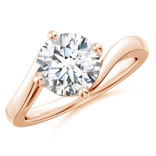 8mm GVS2 Classic Round Diamond Solitaire Bypass Ring in Rose Gold