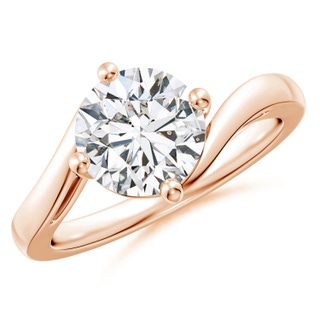 8mm HSI2 Classic Round Diamond Solitaire Bypass Ring in Rose Gold