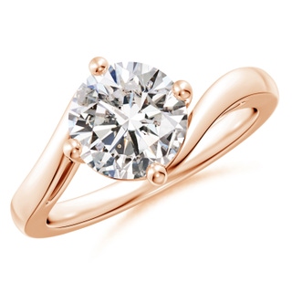 8mm IJI1I2 Classic Round Diamond Solitaire Bypass Ring in Rose Gold
