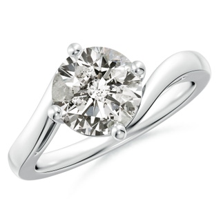 8mm KI3 Classic Round Diamond Solitaire Bypass Ring in S999 Silver