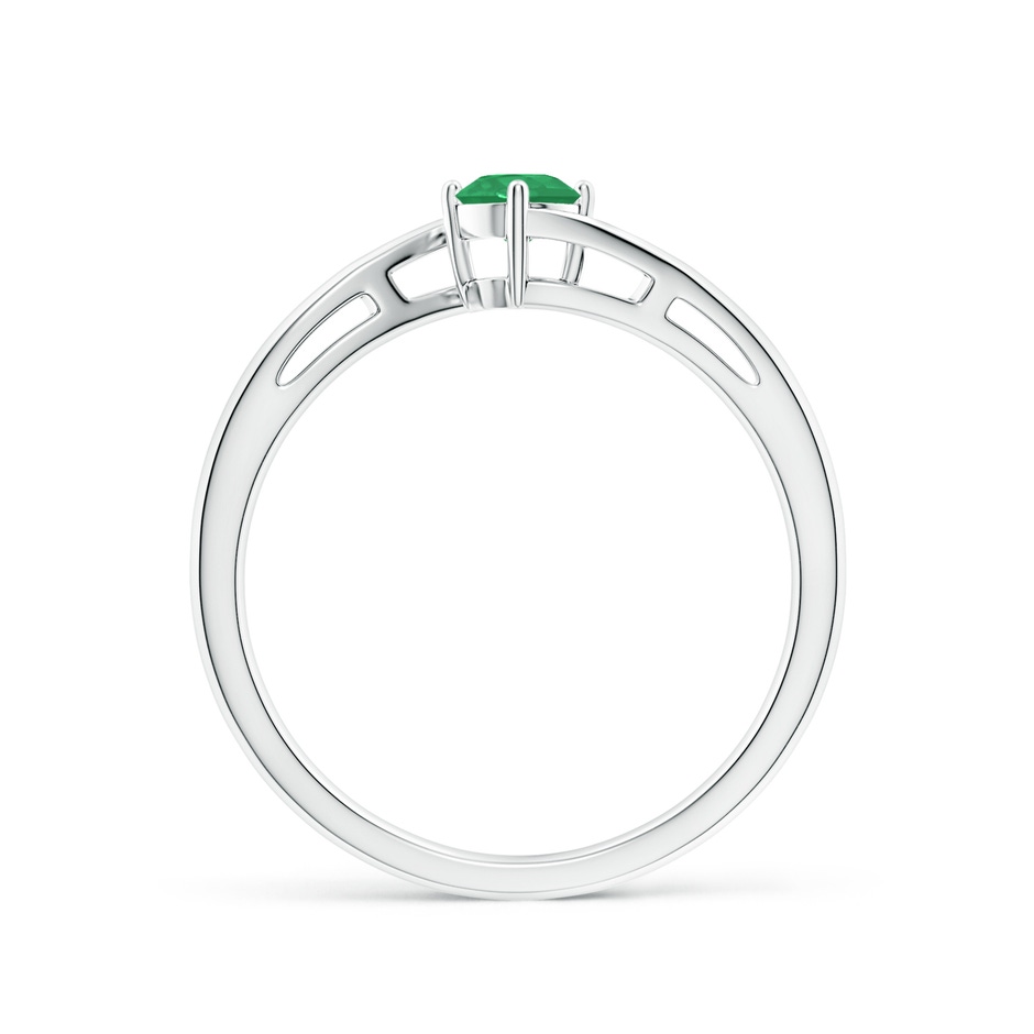 4mm A Classic Round Emerald Solitaire Bypass Ring in P950 Platinum side 199