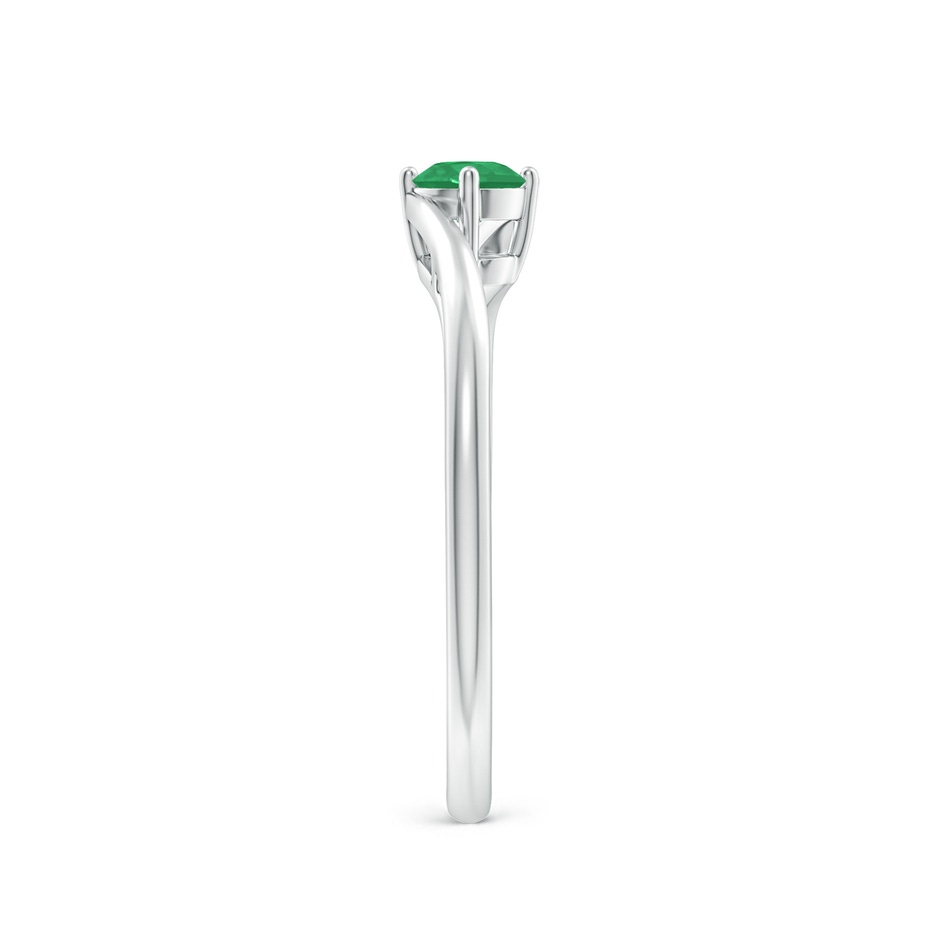 4mm A Classic Round Emerald Solitaire Bypass Ring in P950 Platinum side 299