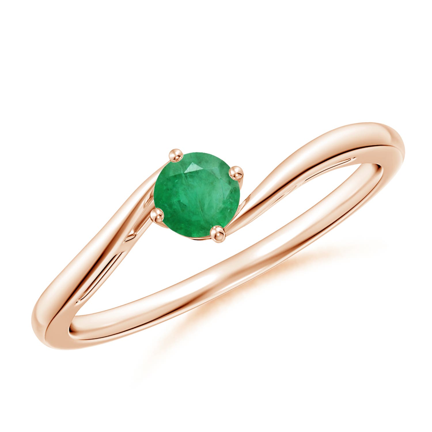 A - Emerald / 0.24 CT / 14 KT Rose Gold