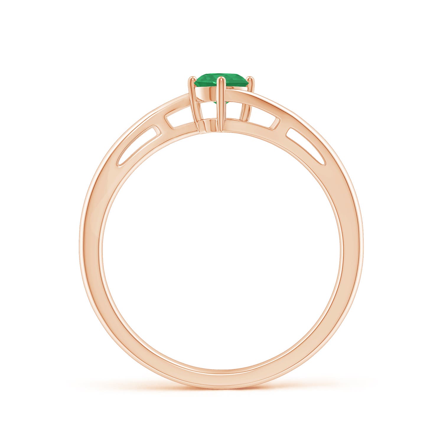 A - Emerald / 0.24 CT / 14 KT Rose Gold