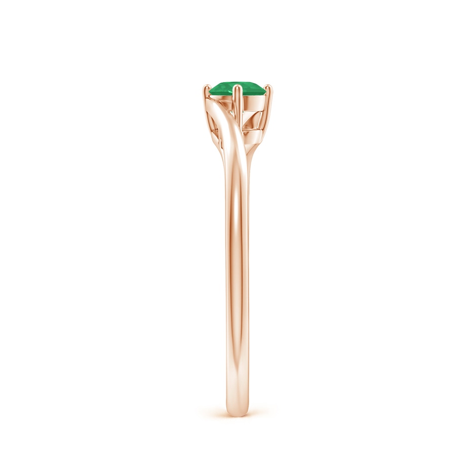 4mm A Classic Round Emerald Solitaire Bypass Ring in Rose Gold side 299