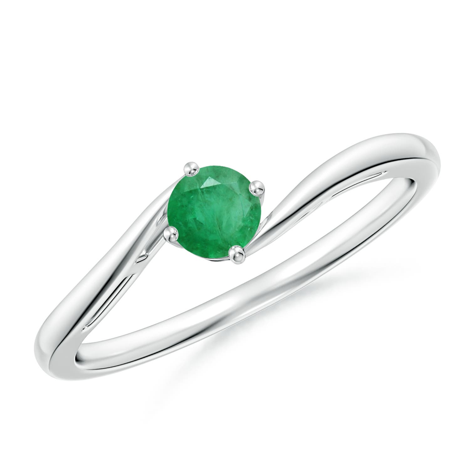 A - Emerald / 0.24 CT / 14 KT White Gold