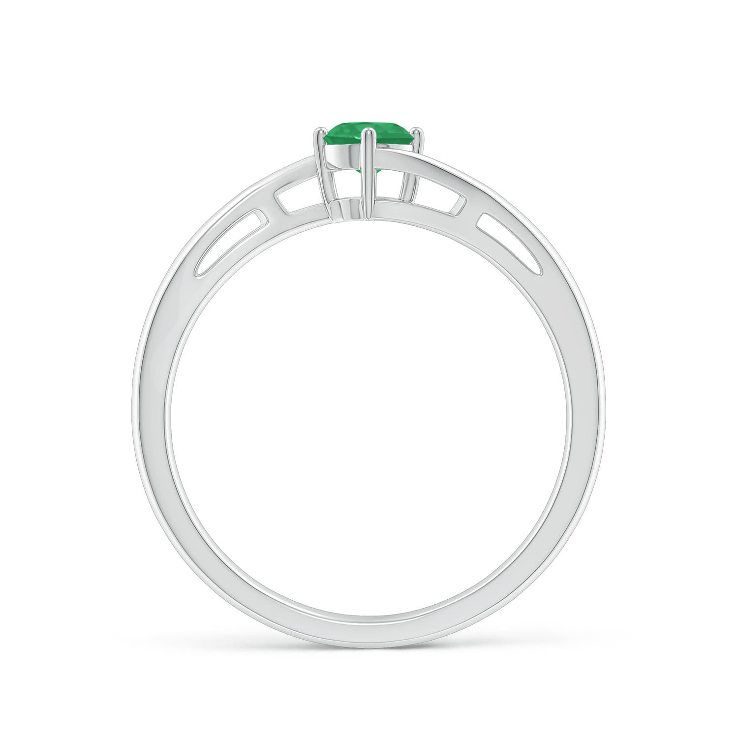 A - Emerald / 0.24 CT / 14 KT White Gold