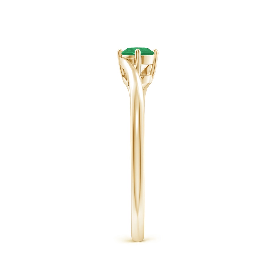 4mm A Classic Round Emerald Solitaire Bypass Ring in Yellow Gold side 299