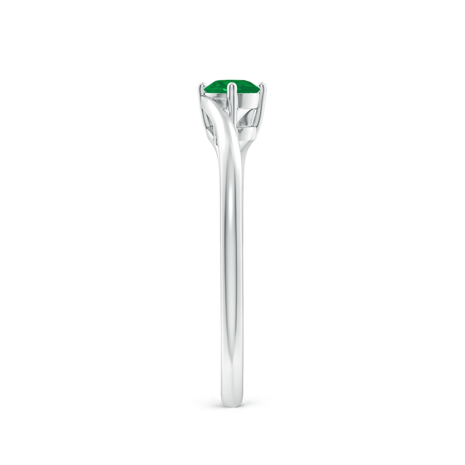 4mm AA Classic Round Emerald Solitaire Bypass Ring in P950 Platinum side 299