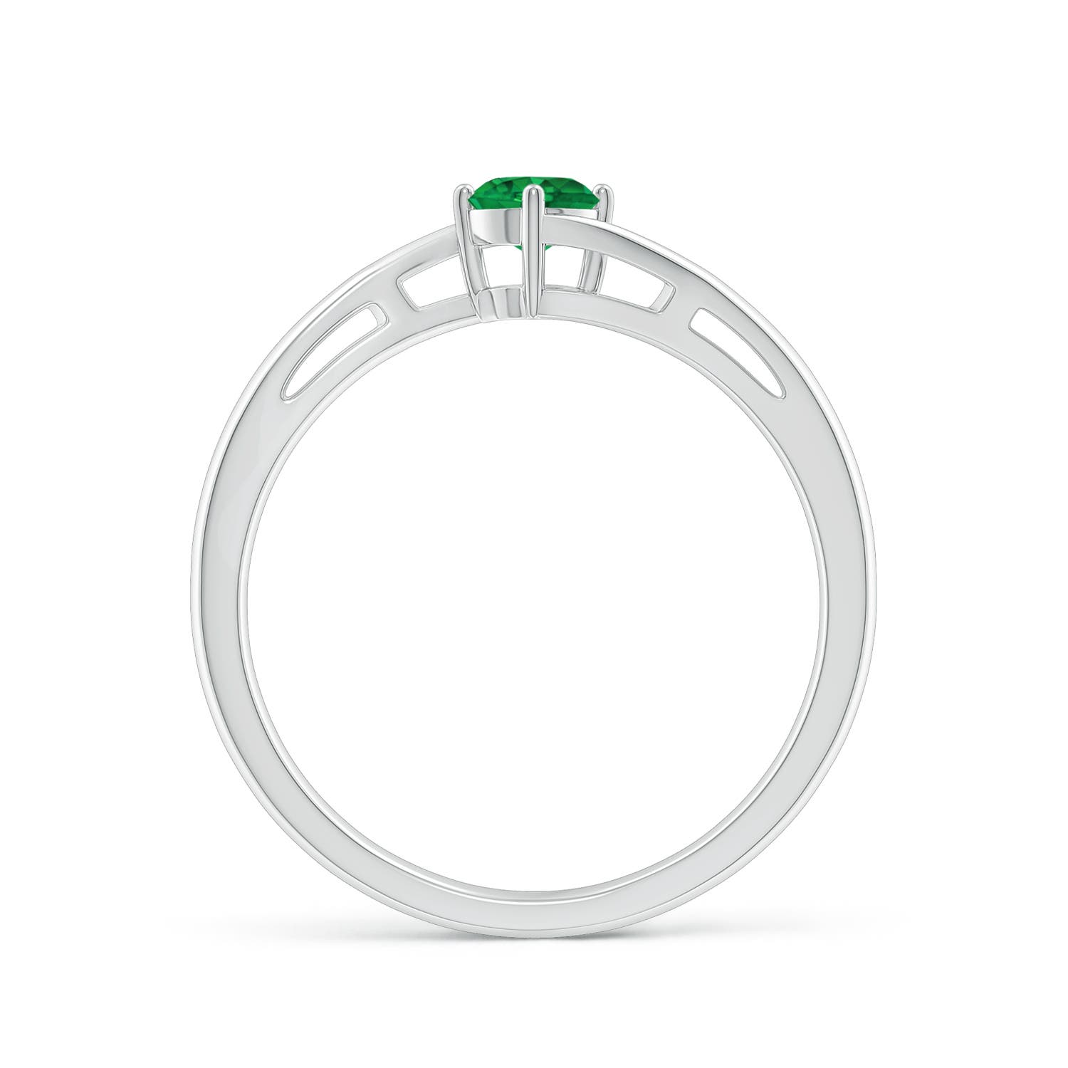 AAA - Emerald / 0.24 CT / 14 KT White Gold