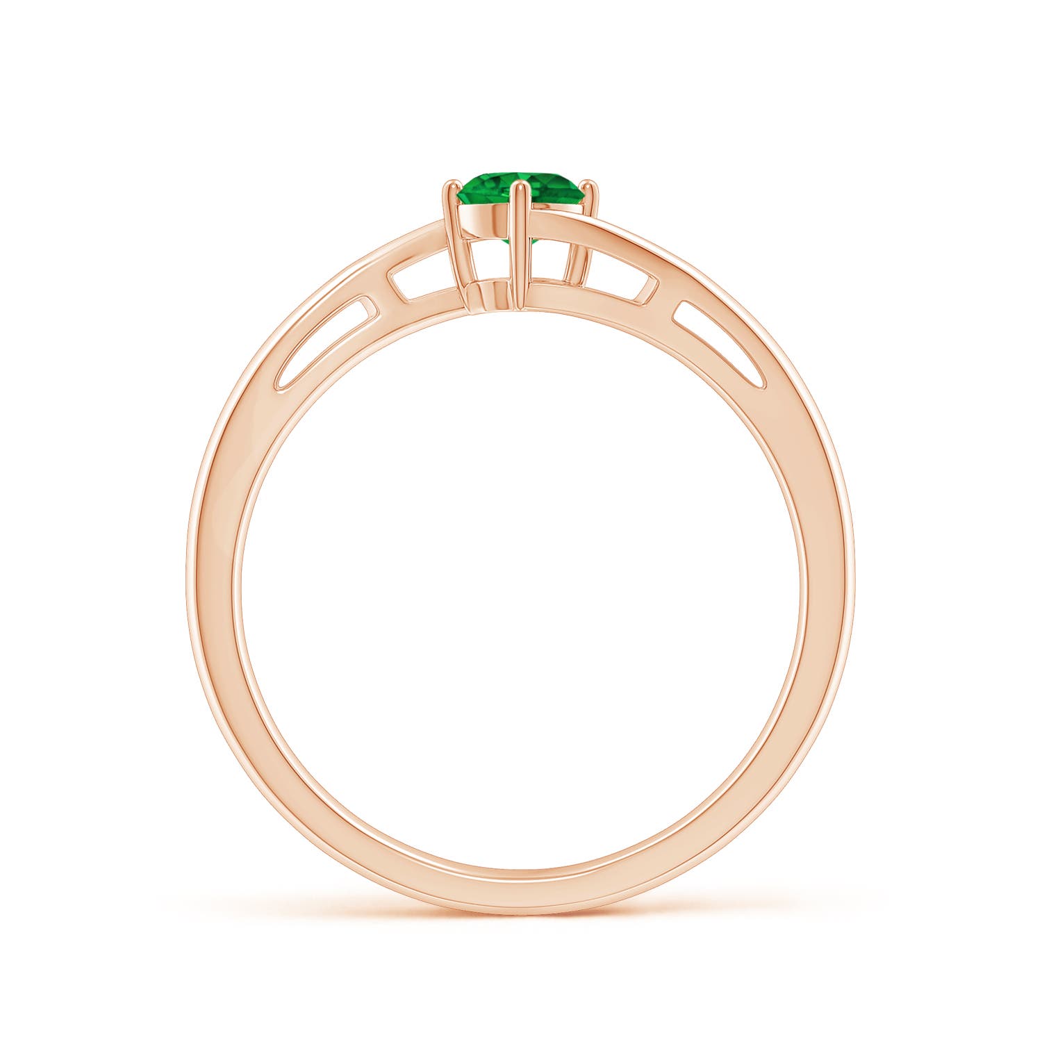 AAAA - Emerald / 0.24 CT / 14 KT Rose Gold