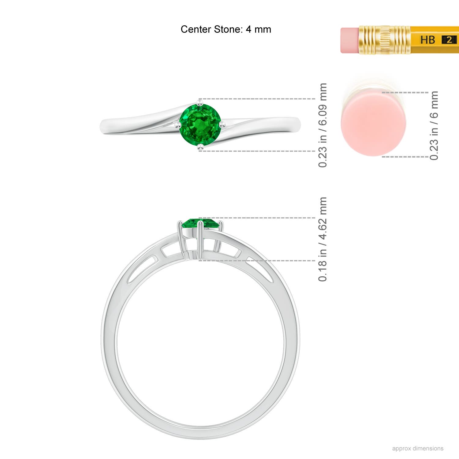 AAAA - Emerald / 0.24 CT / 14 KT White Gold