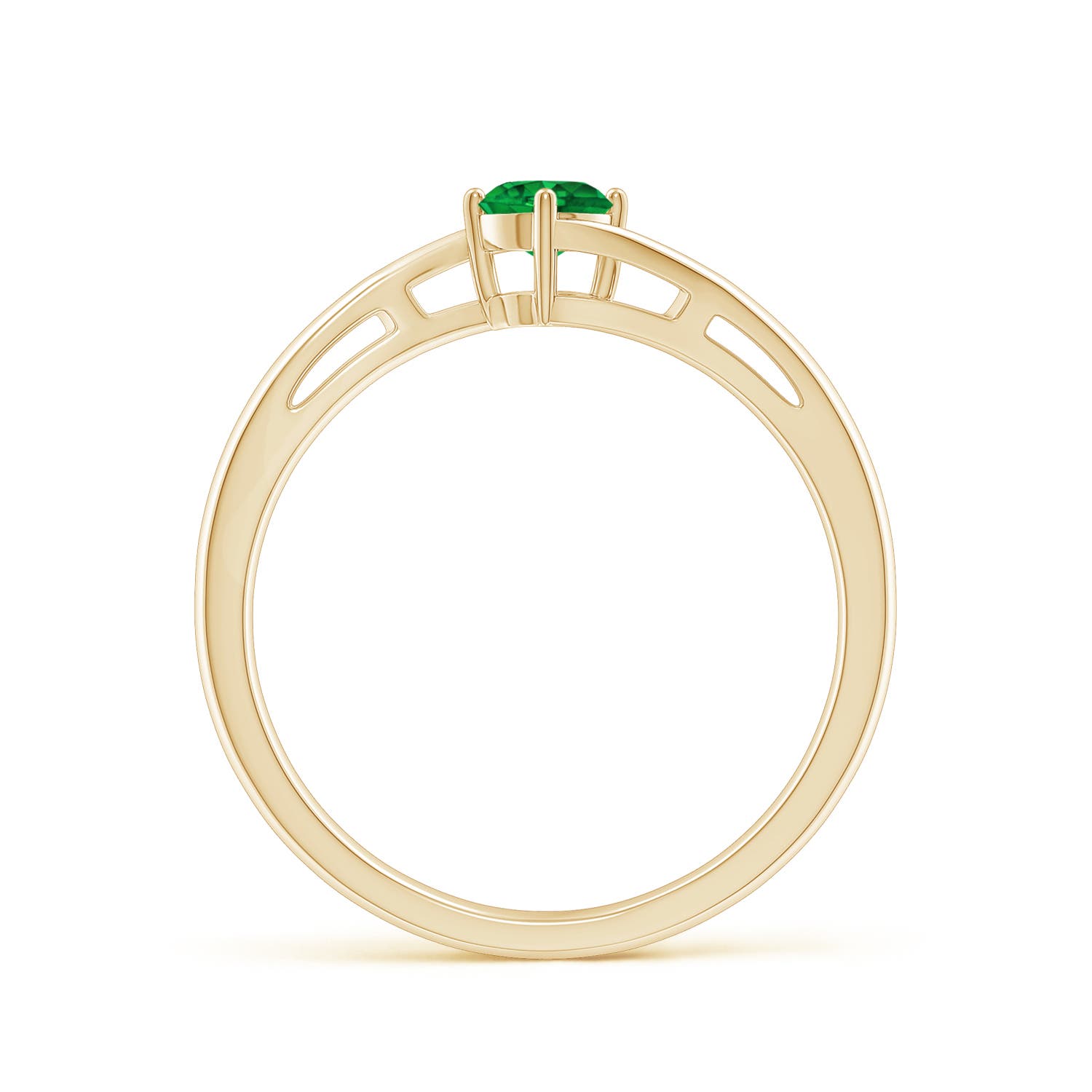 AAAA - Emerald / 0.24 CT / 14 KT Yellow Gold