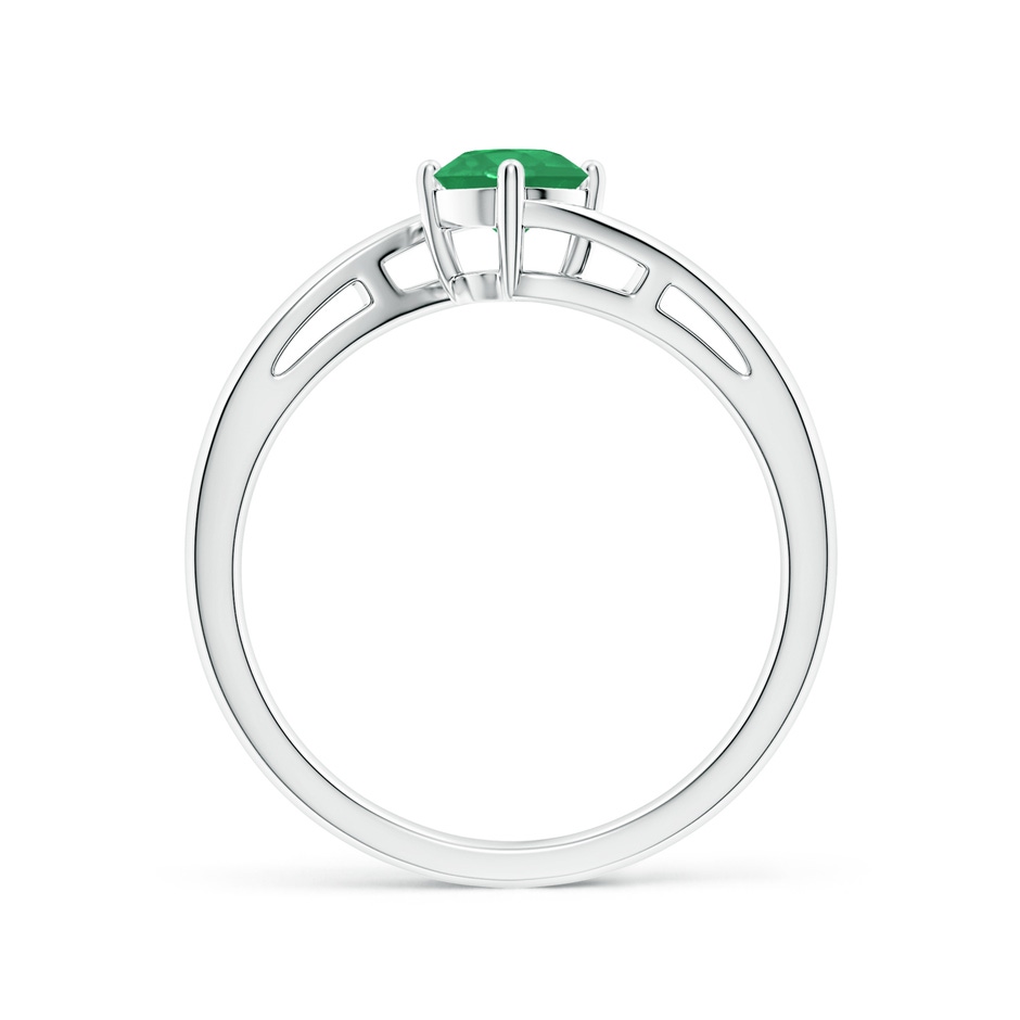 5mm A Classic Round Emerald Solitaire Bypass Ring in P950 Platinum side 199