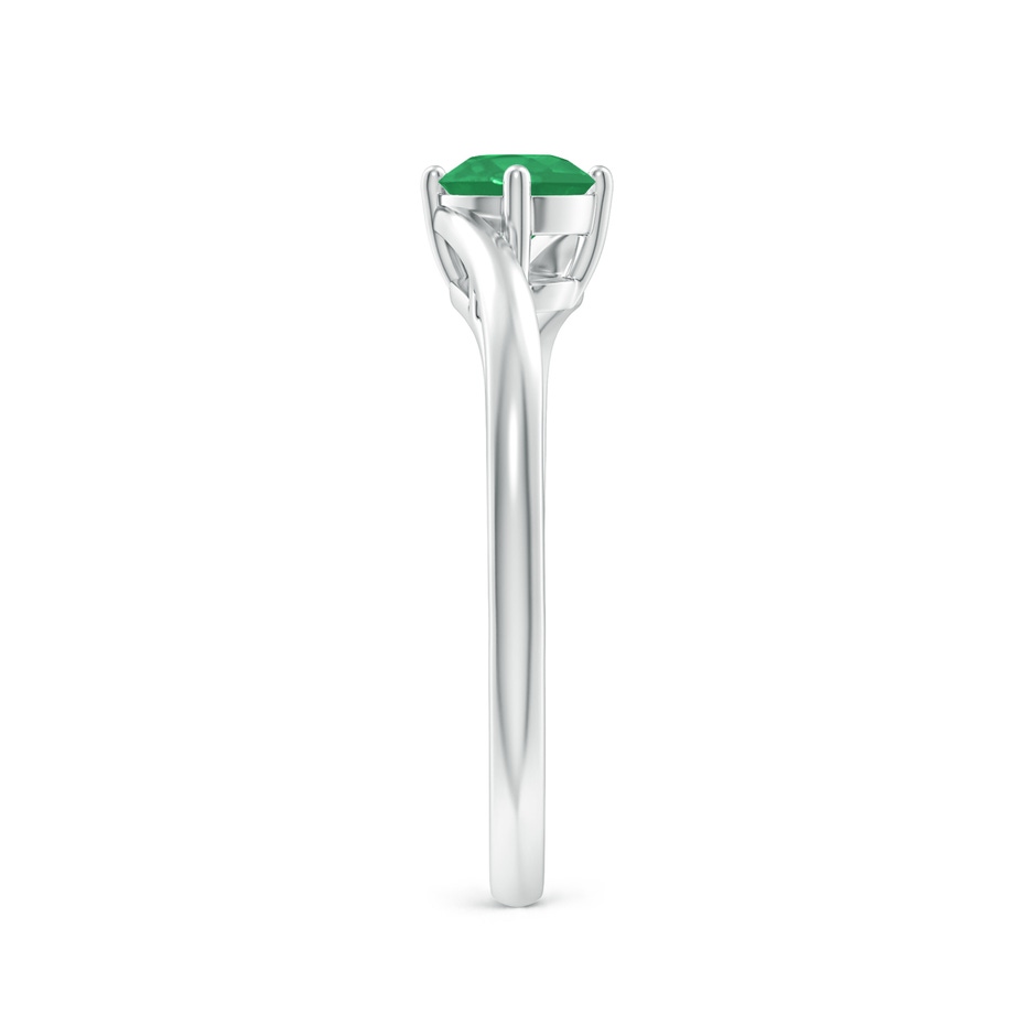 5mm A Classic Round Emerald Solitaire Bypass Ring in P950 Platinum side 299