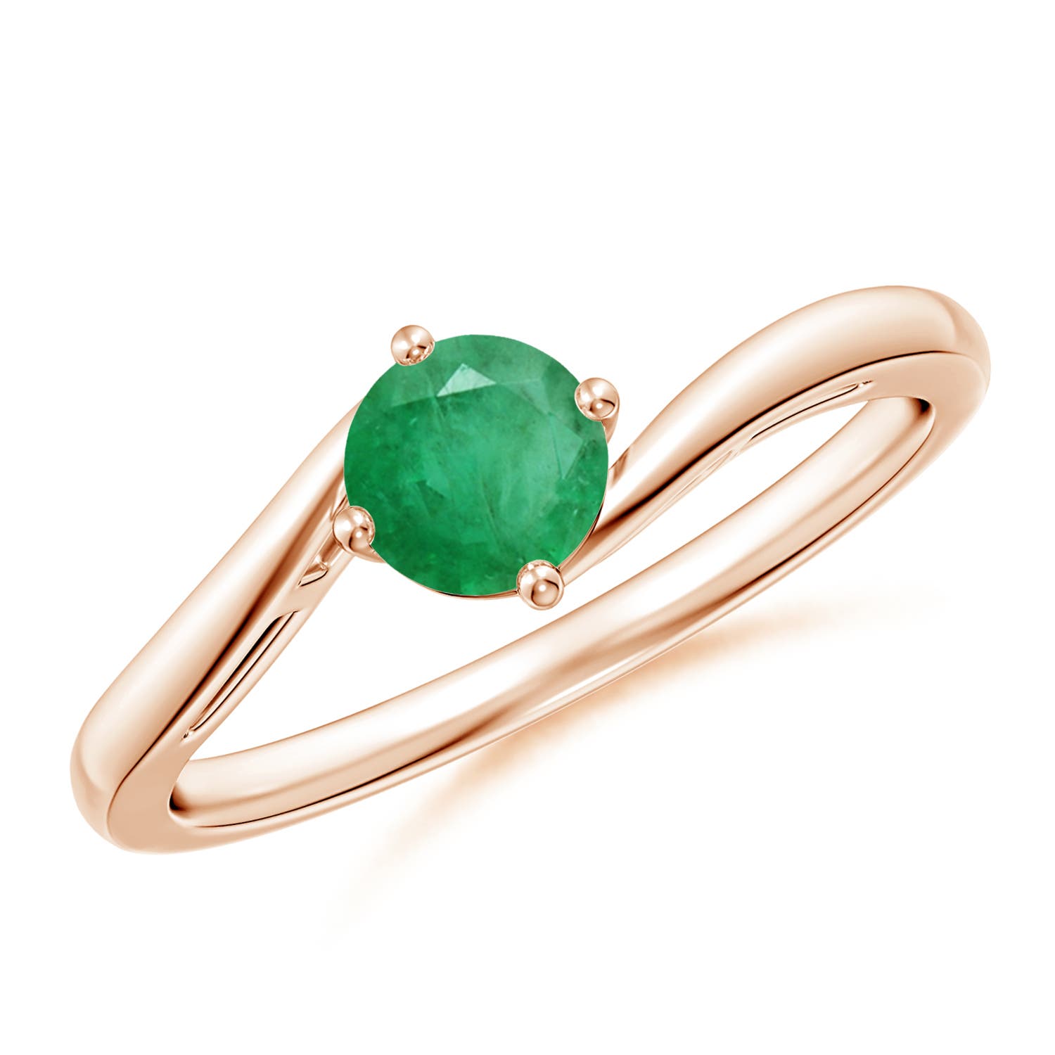 A - Emerald / 0.45 CT / 14 KT Rose Gold