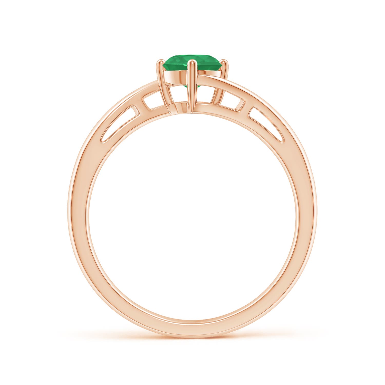 A - Emerald / 0.45 CT / 14 KT Rose Gold