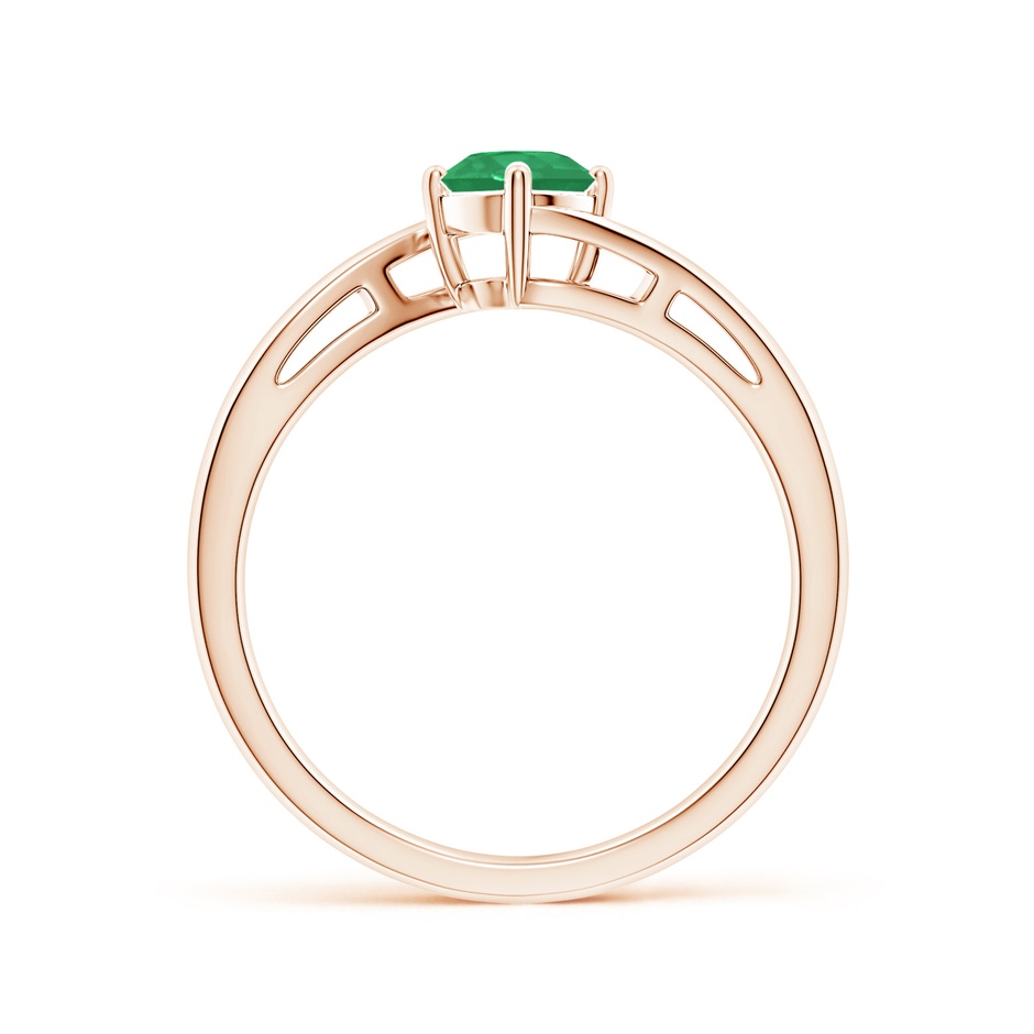 5mm A Classic Round Emerald Solitaire Bypass Ring in Rose Gold side 199