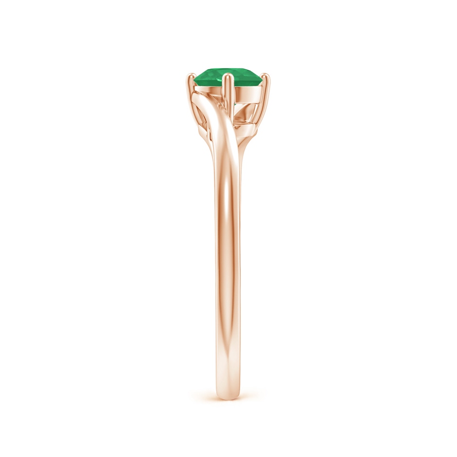 5mm A Classic Round Emerald Solitaire Bypass Ring in Rose Gold side 299