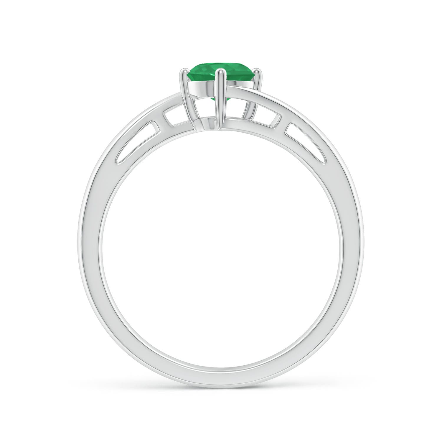 A - Emerald / 0.45 CT / 14 KT White Gold