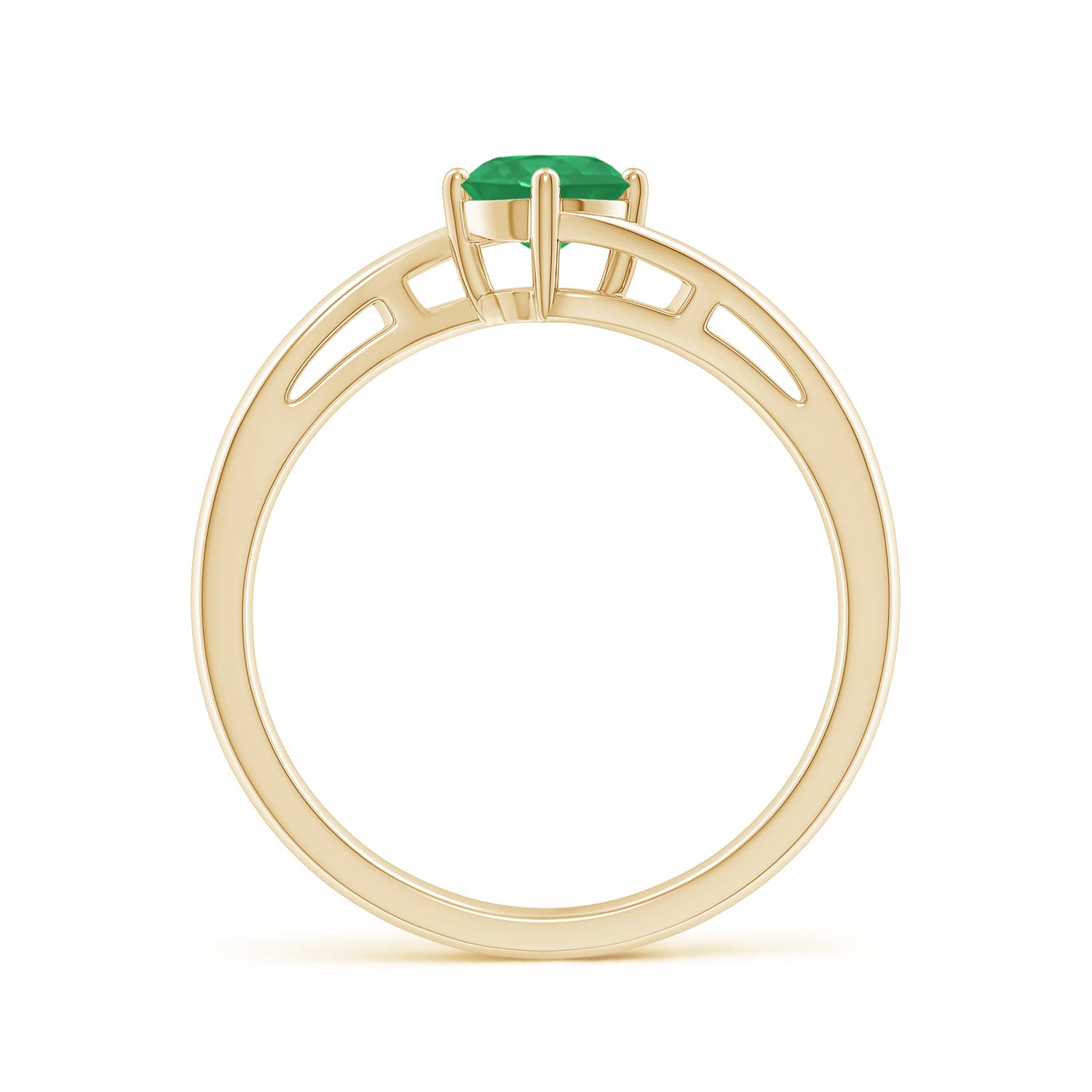 A - Emerald / 0.45 CT / 14 KT Yellow Gold