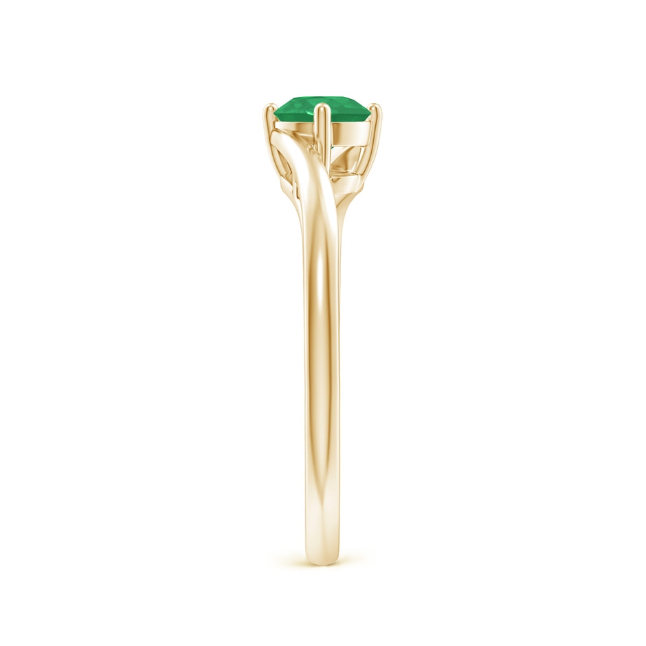 5mm A Classic Round Emerald Solitaire Bypass Ring in Yellow Gold side 299