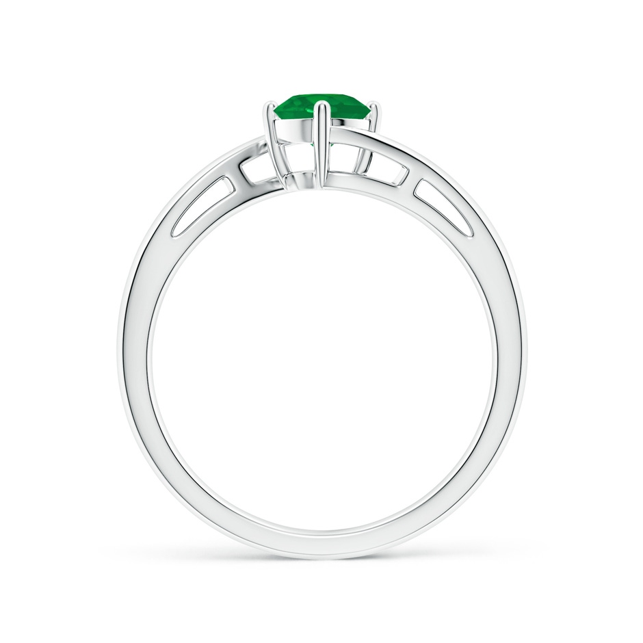 5mm AA Classic Round Emerald Solitaire Bypass Ring in P950 Platinum side 199