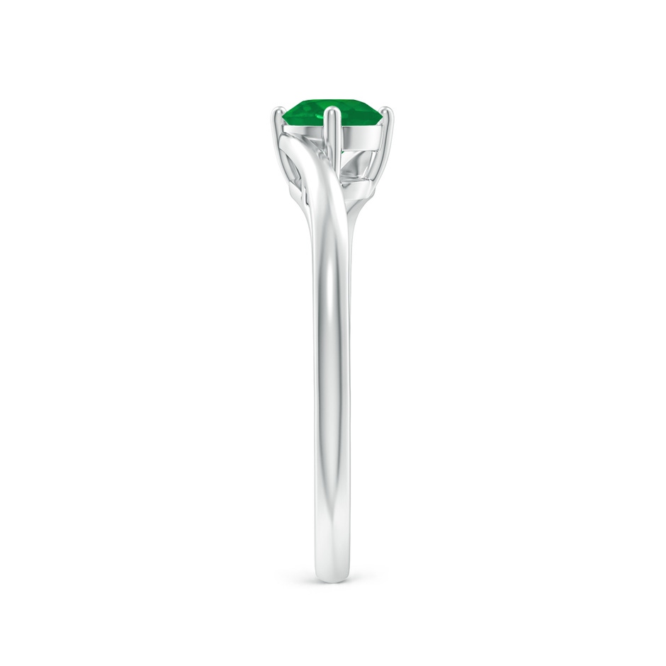 5mm AA Classic Round Emerald Solitaire Bypass Ring in P950 Platinum side 299