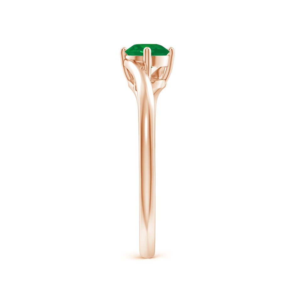 5mm AA Classic Round Emerald Solitaire Bypass Ring in Rose Gold side 299
