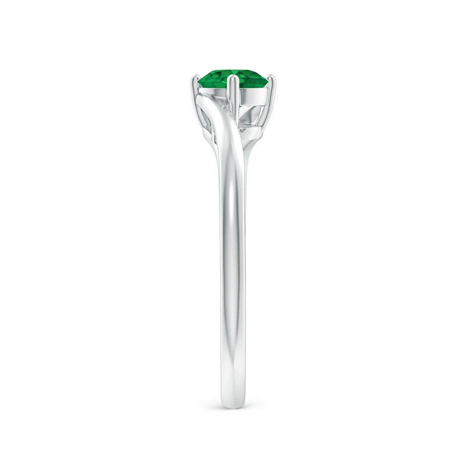 5mm AAA Classic Round Emerald Solitaire Bypass Ring in P950 Platinum side 299