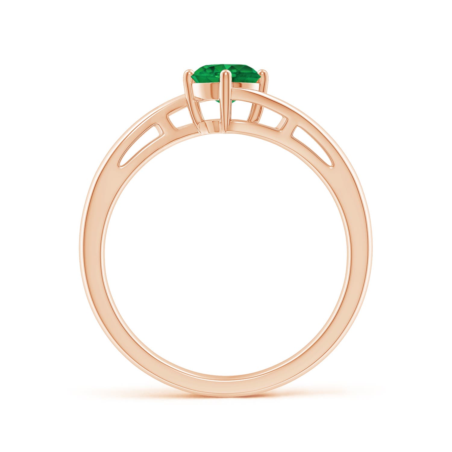 AAA - Emerald / 0.45 CT / 14 KT Rose Gold