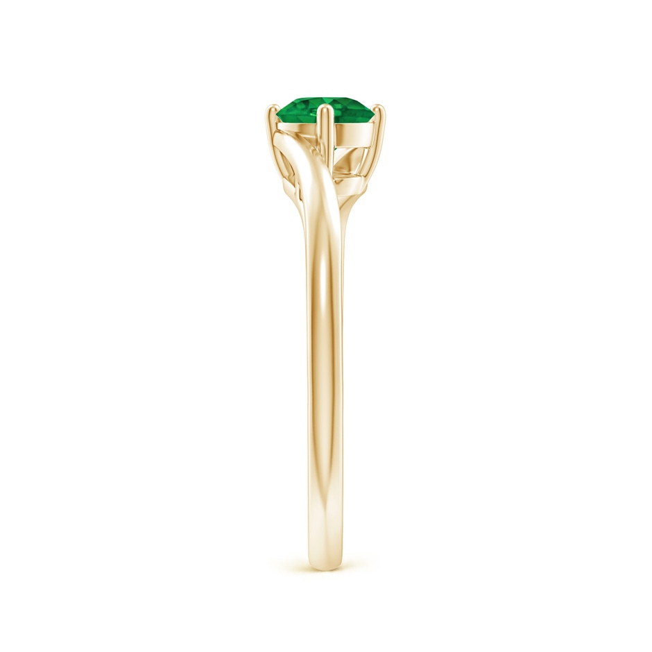 5mm AAA Classic Round Emerald Solitaire Bypass Ring in Yellow Gold side 299