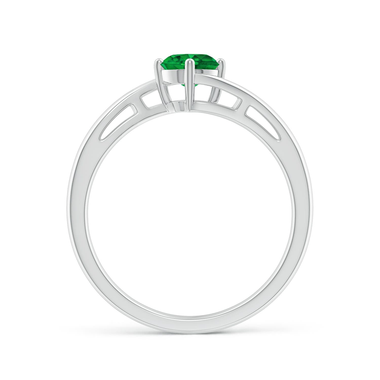 AAAA - Emerald / 0.45 CT / 14 KT White Gold