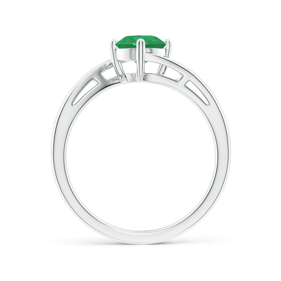6mm A Classic Round Emerald Solitaire Bypass Ring in P950 Platinum side 199