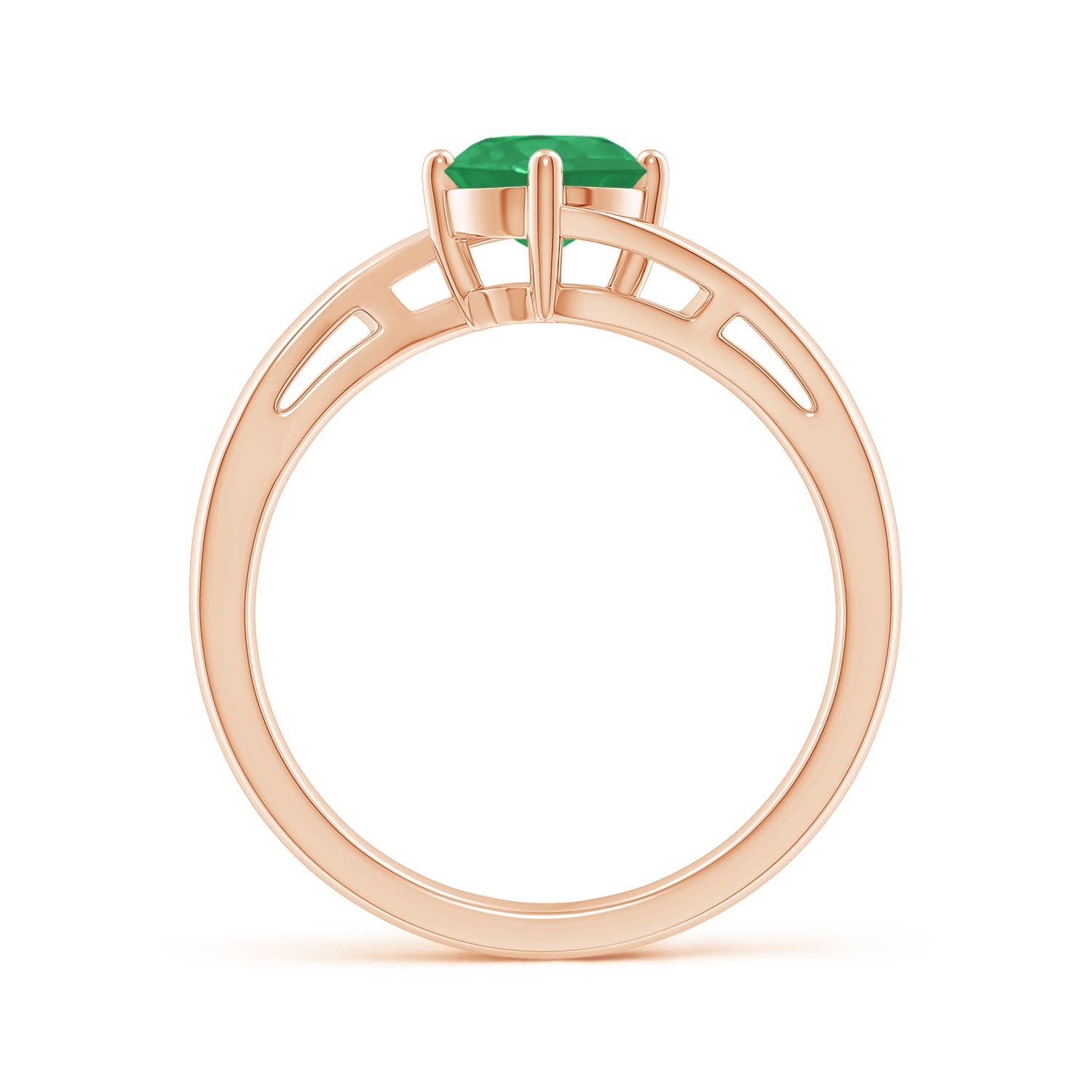 A - Emerald / 0.75 CT / 14 KT Rose Gold