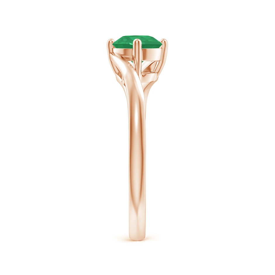 6mm A Classic Round Emerald Solitaire Bypass Ring in Rose Gold side 299