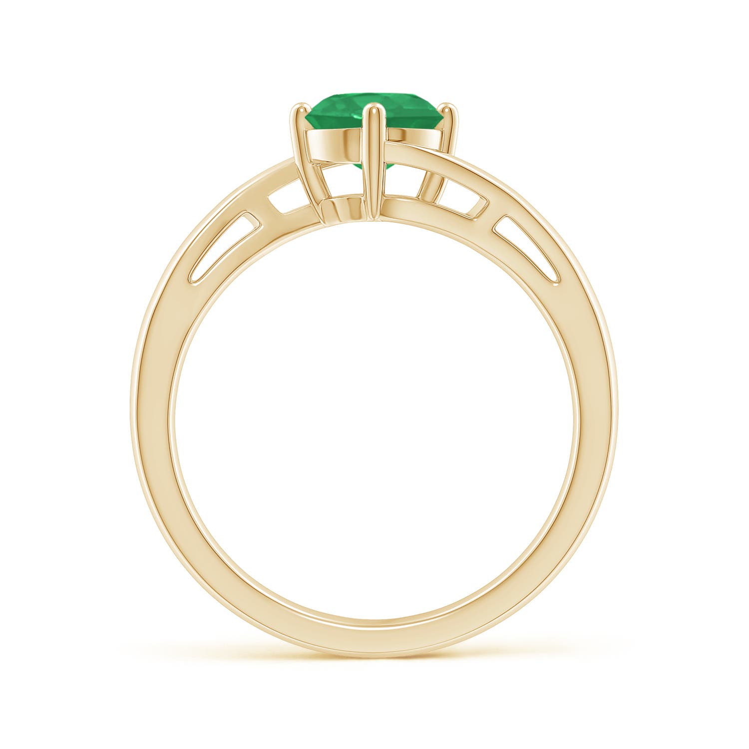 A - Emerald / 0.75 CT / 14 KT Yellow Gold