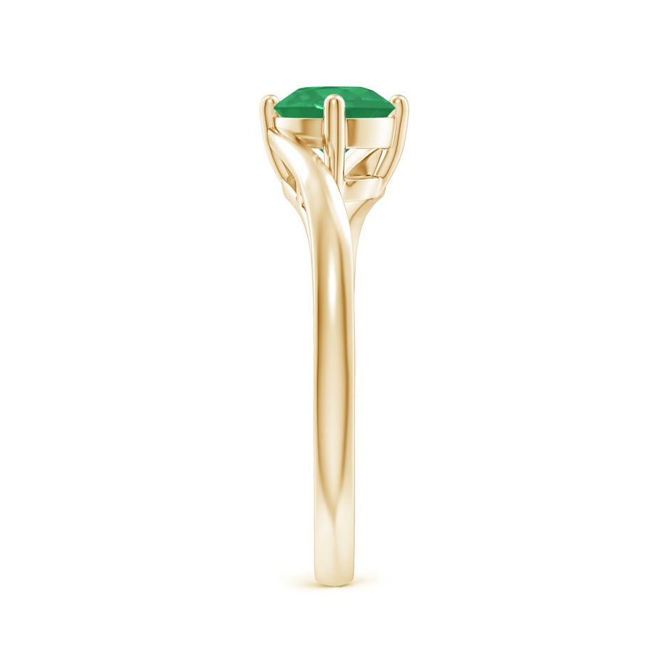 6mm A Classic Round Emerald Solitaire Bypass Ring in Yellow Gold side 299