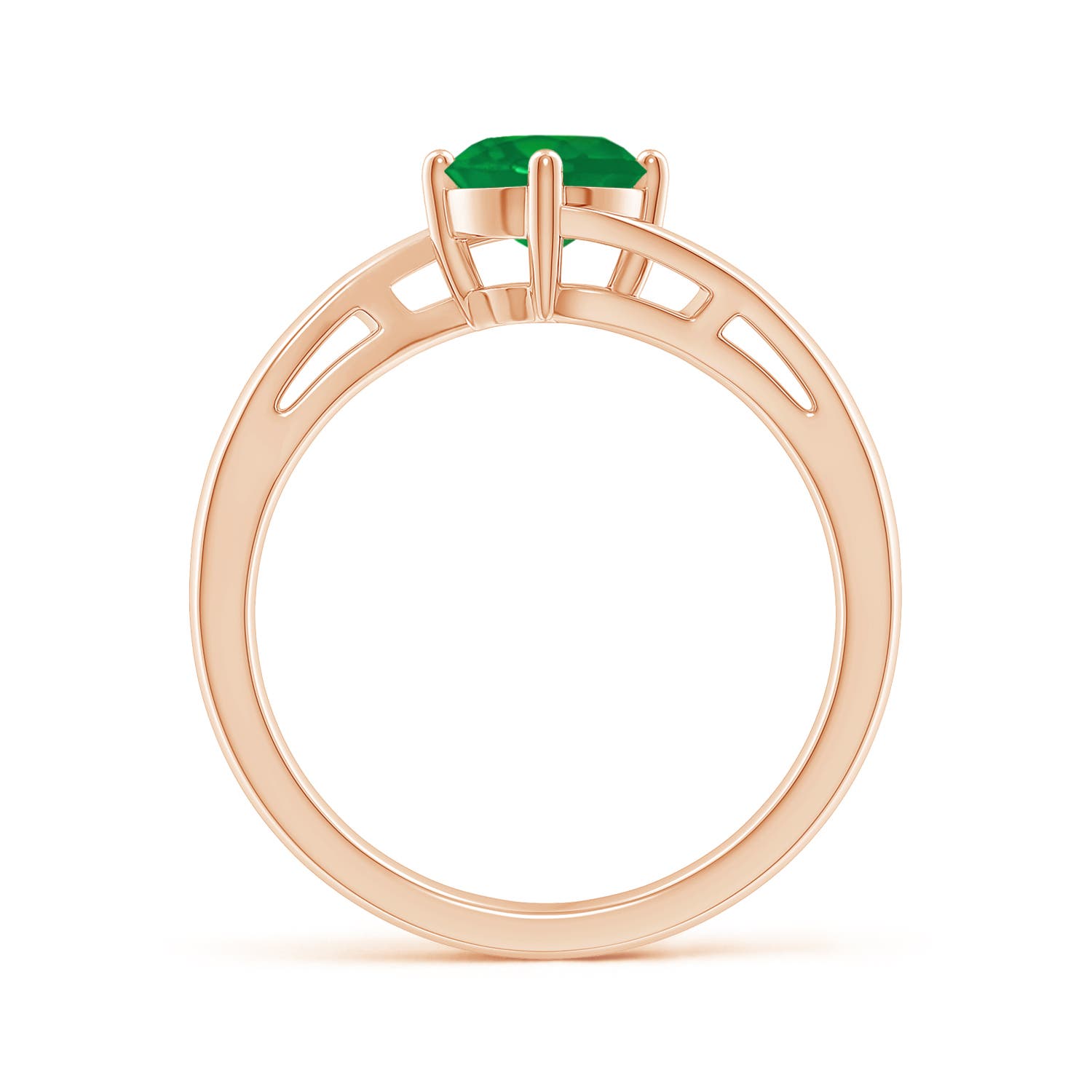 AA - Emerald / 0.75 CT / 14 KT Rose Gold