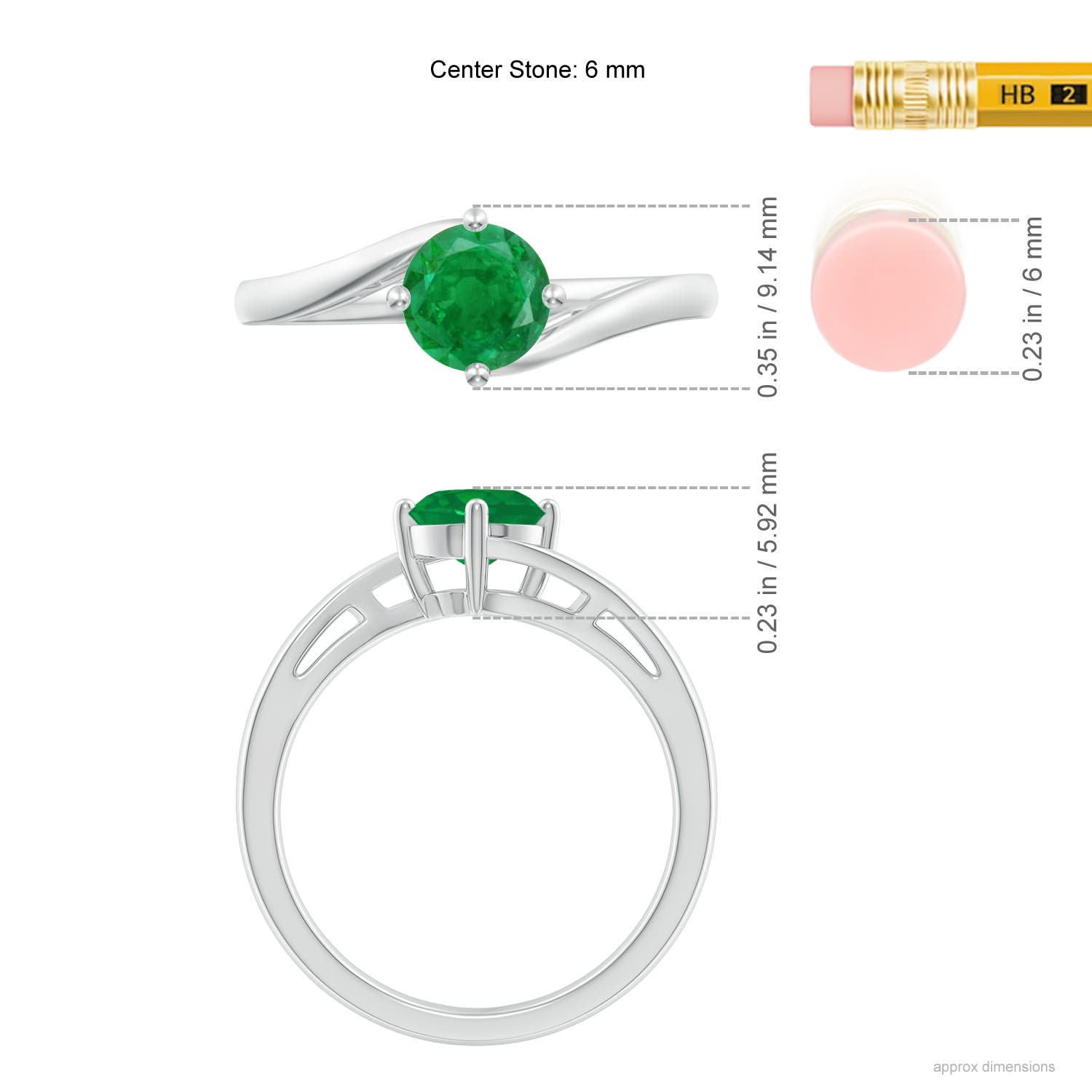 AA - Emerald / 0.75 CT / 14 KT White Gold