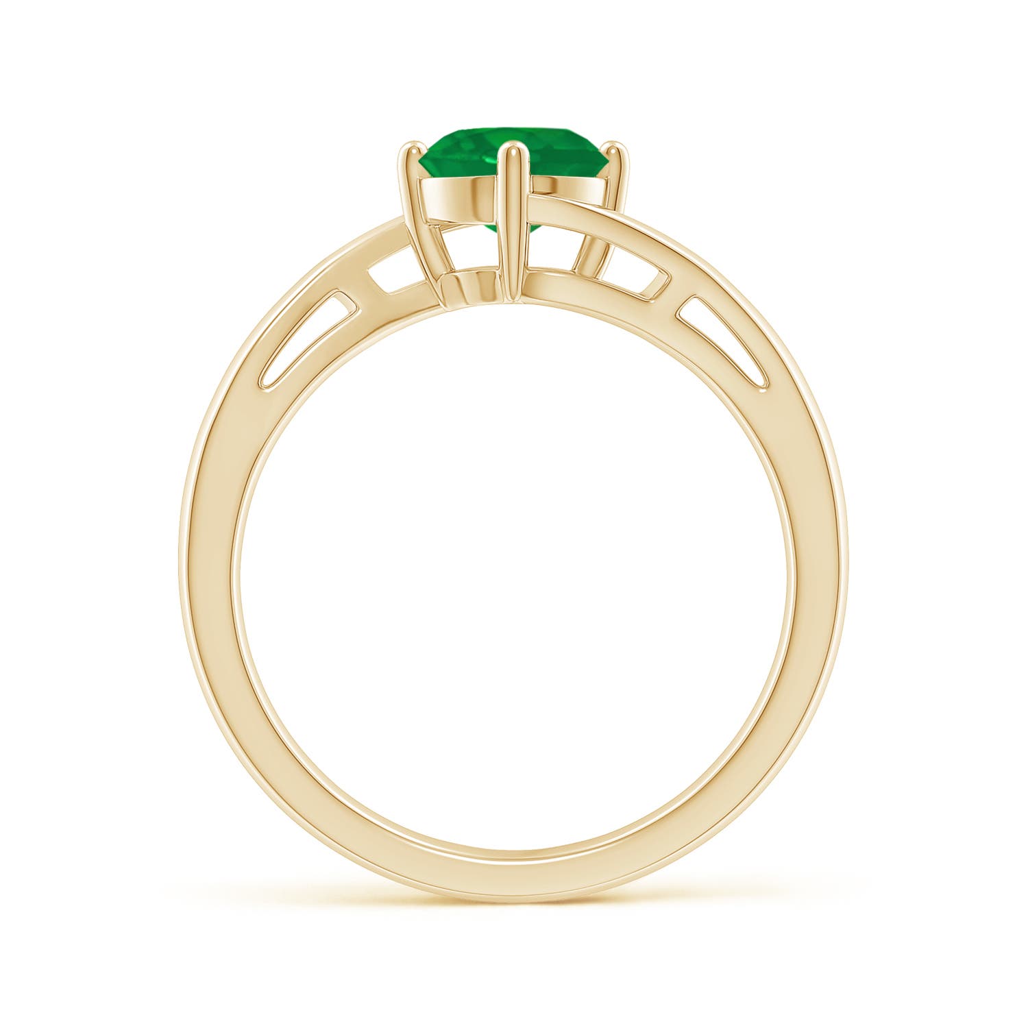 AA - Emerald / 0.75 CT / 14 KT Yellow Gold